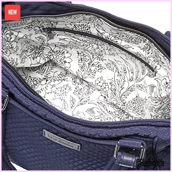 Microfiber Satchel Purse with Adjustable Drawstring and Multiple Pockets